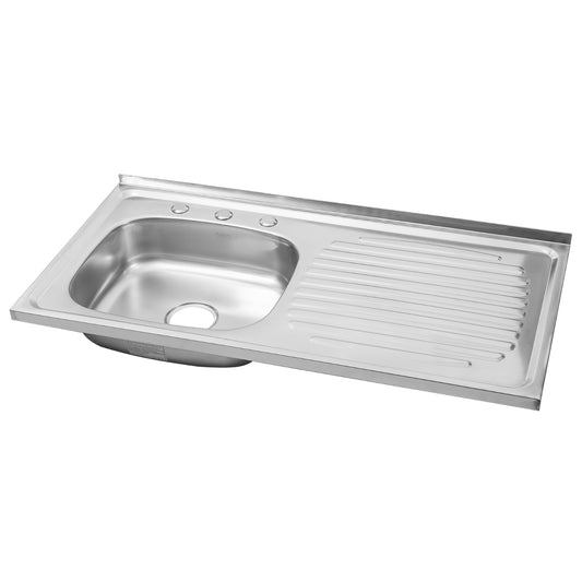 Lavaplatos Sobreponer 100 X 50 Cms Poceta Izquierda Tres Huecos