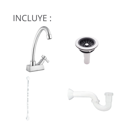 Combo Lavaplatos Acero 62 x 48 de Empotrar un Hueco