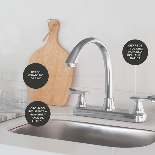 Mezclador Lavaplatos 8" Pristina