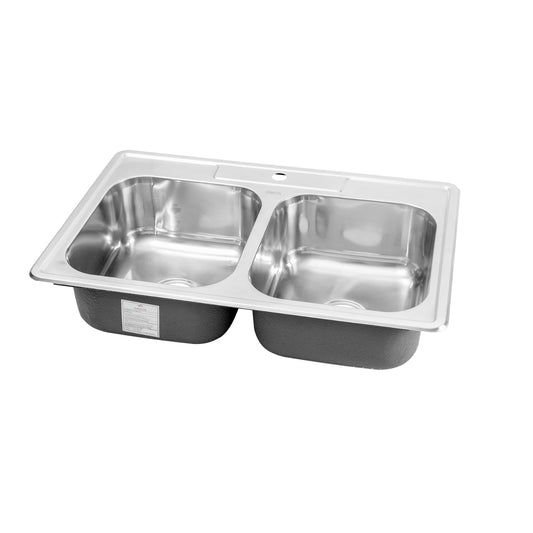 Combo Lavaplatos Acero 84 x 56 de Empotrar Doble Poceta un Hueco