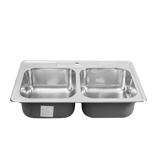 Kit Lavaplatos Acero 84 x 56 de empotrar Doble Poceta un hueco