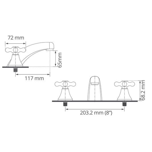 Mezclador Lavamanos 8" Calima