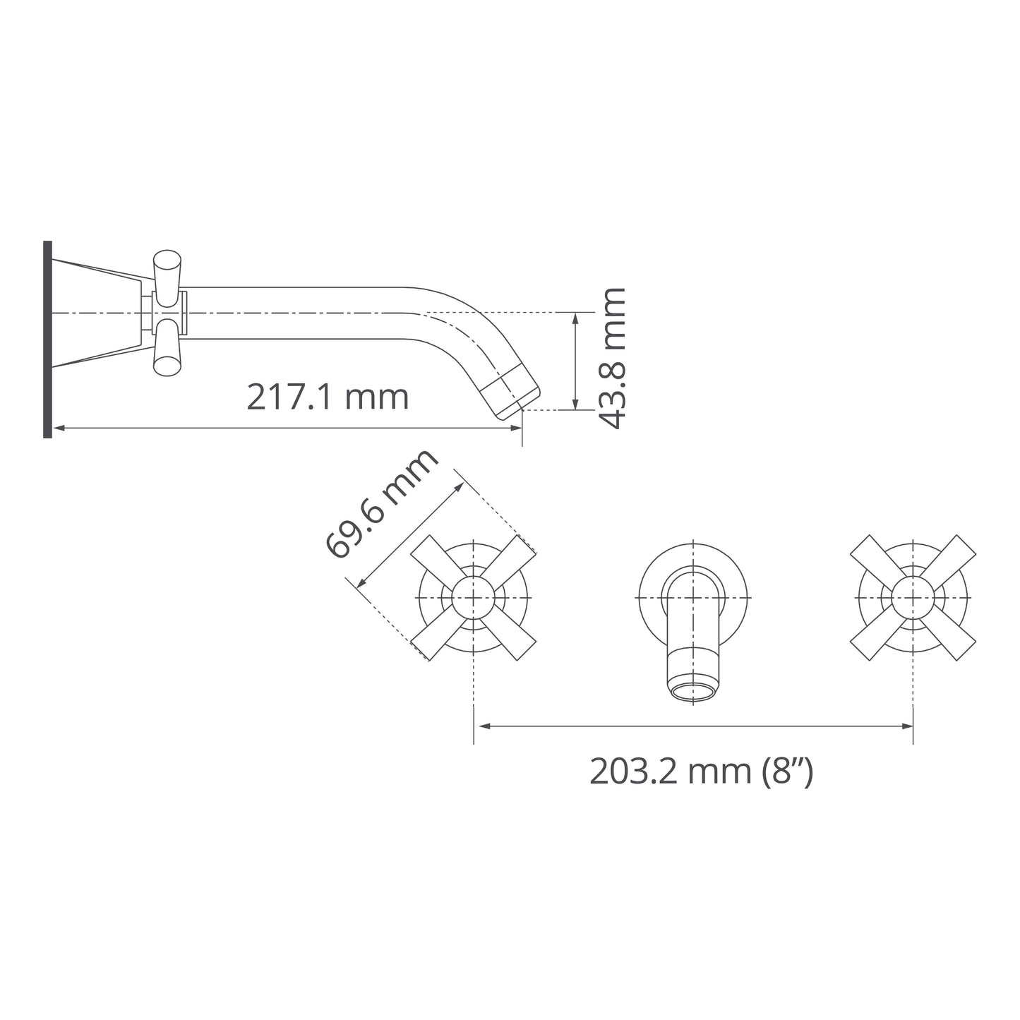 Mezclador 8" Pared Portobello