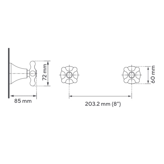 Mezclador Ducha 8" Calima