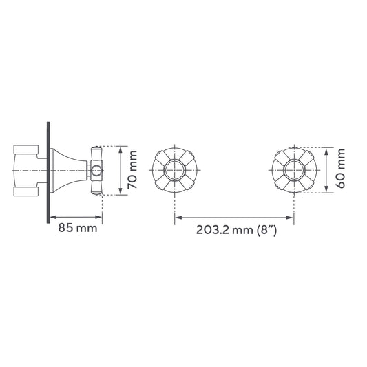 Mezclador Ducha 8" Helvetia