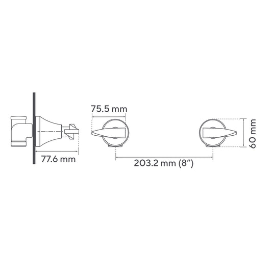 Mezclador Ducha 8" Pristina