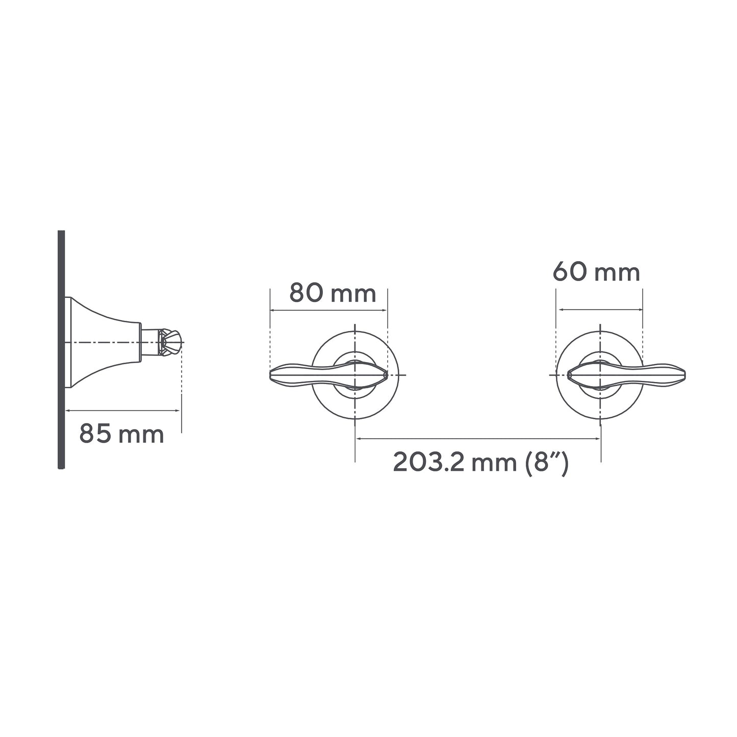 Mezclador Ducha 8" Tedesca