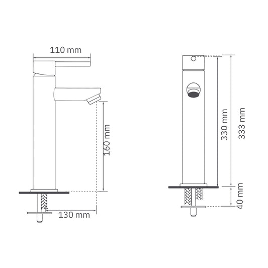 Monomando Lavamanos Alto Vivaldi
