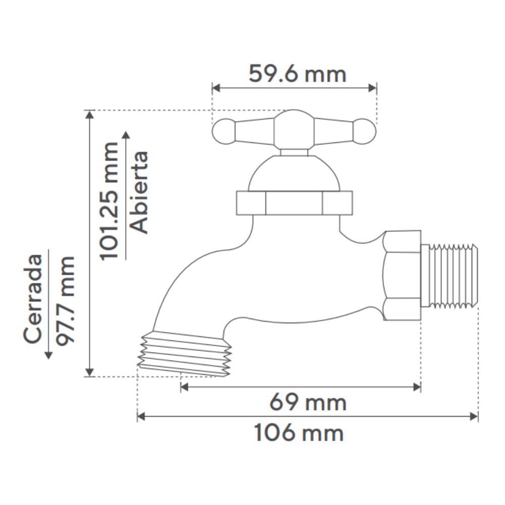Llave Manguera Plástica Cromo