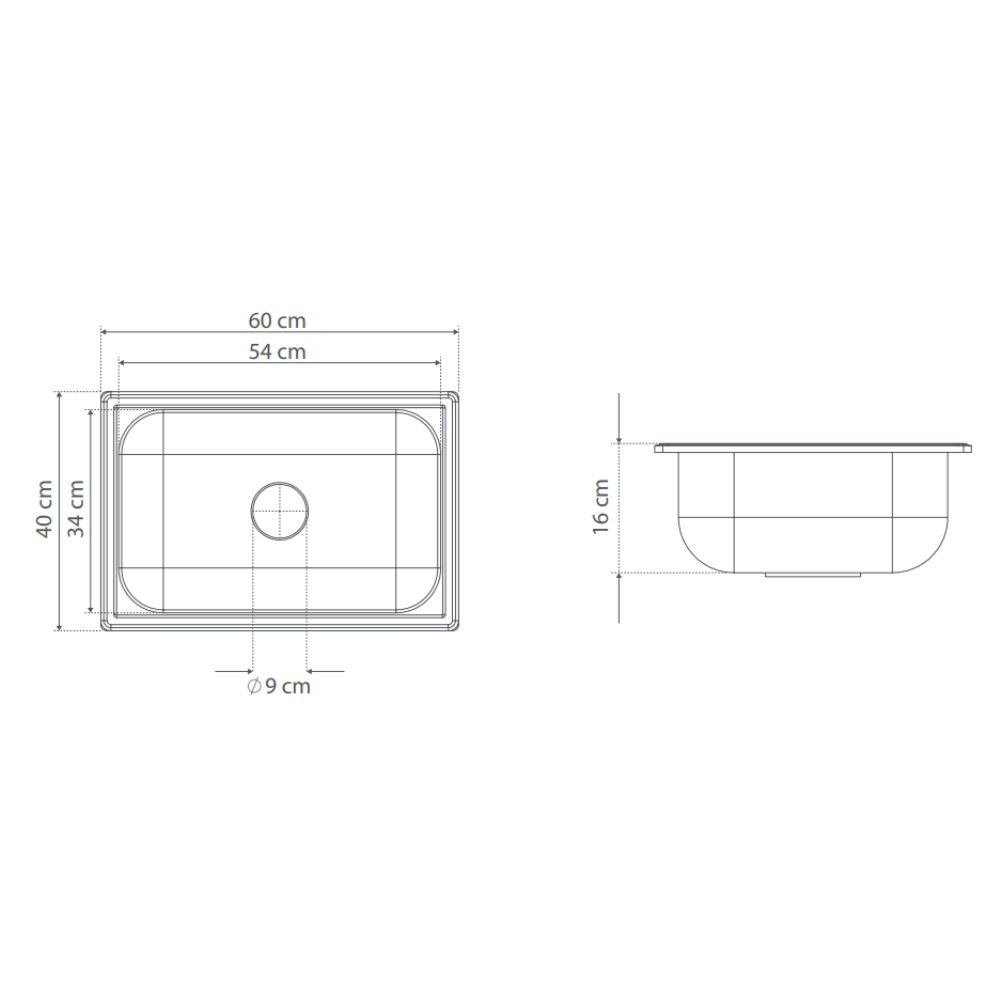 Lavaplatos De Empotrar 60 X 40 Cm Con Complementos