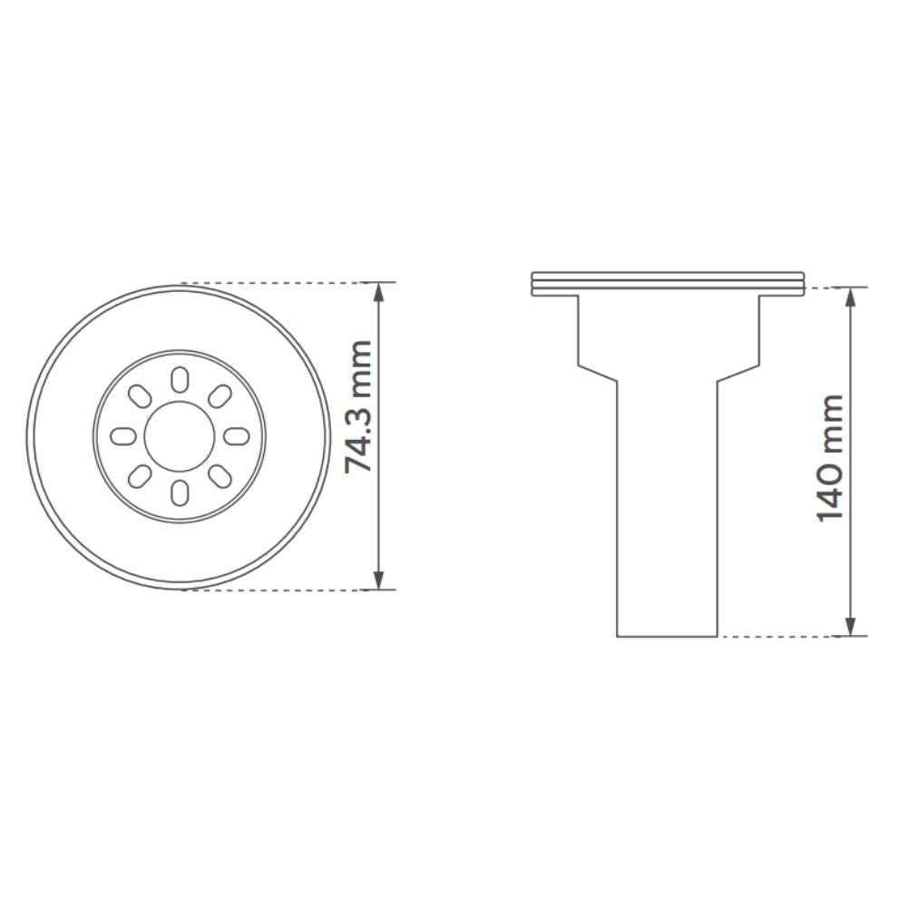 Canastilla 2" Inoxidable Para Lavaplatos