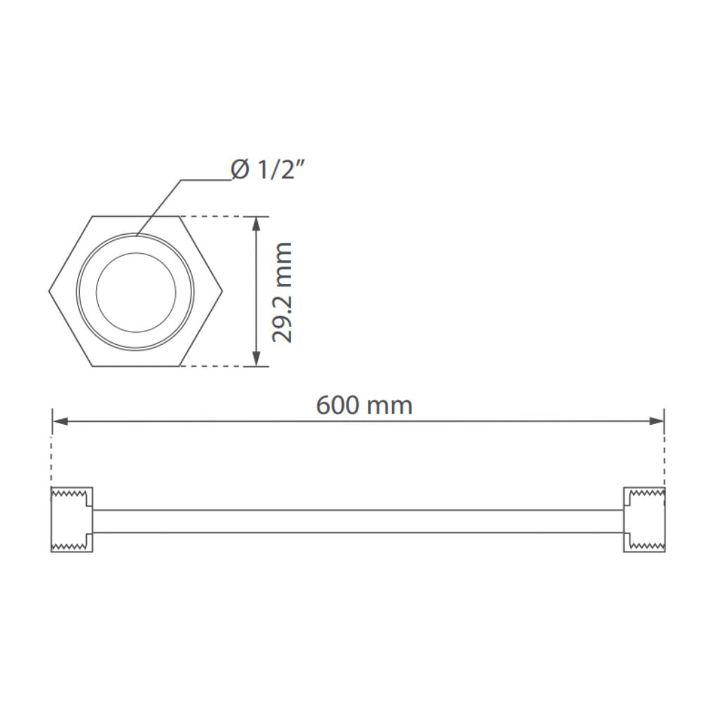 Conector Mezclador Lavamanos O Lavaplatos 60 Cms Tuerca Metálica