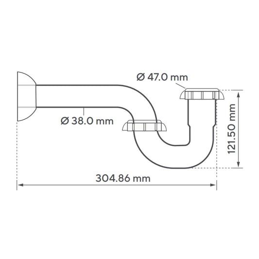 Sifón En P Cromado Plástico