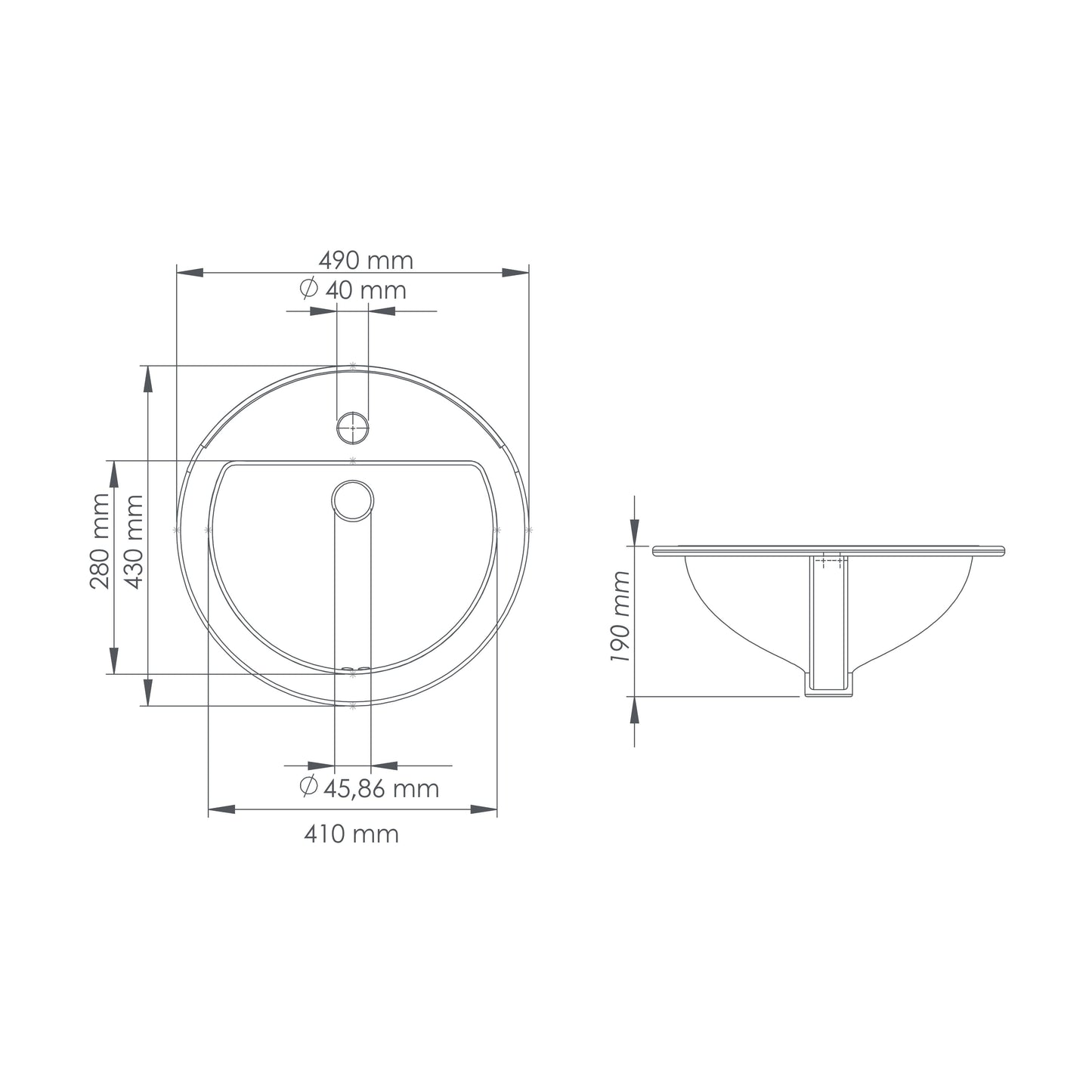 Lavamanos De Empotrar Oval II