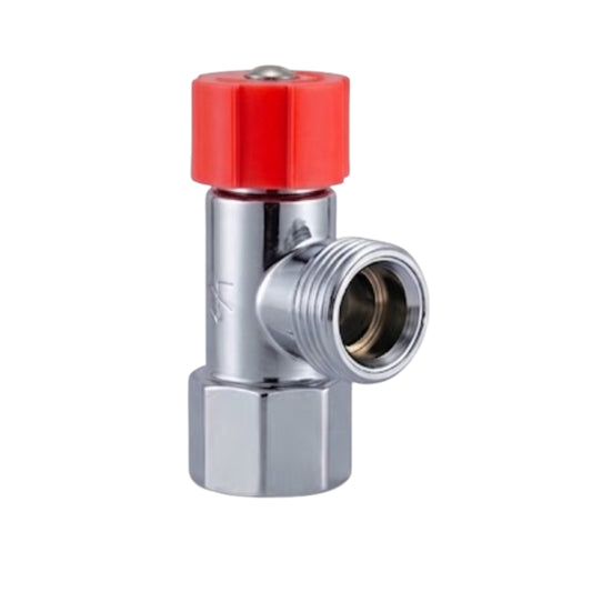 Llave Lavadora Plástica Cromada Manija Roja