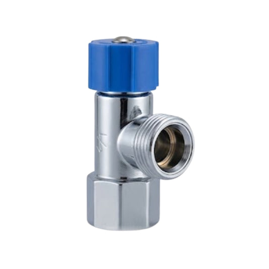 Llave Lavadora Plástica Cromada Manija Azul