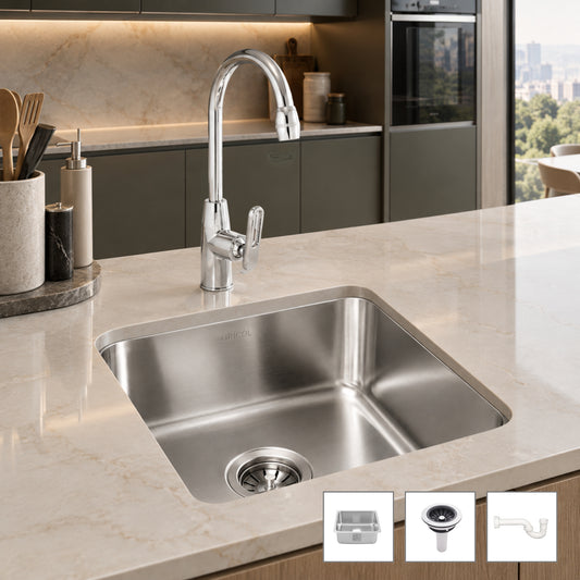 KIT  Lavaplatos Acero  43 x 43  de Submontar