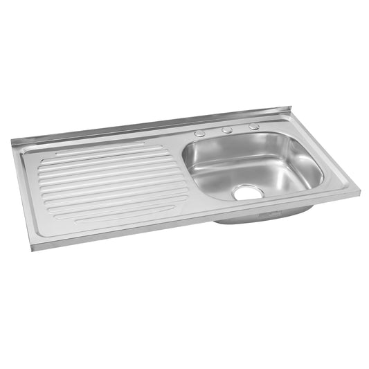 Lavaplatos De Sobreponer Poceta Derecha 100 X 50 Cm Para Mezclador