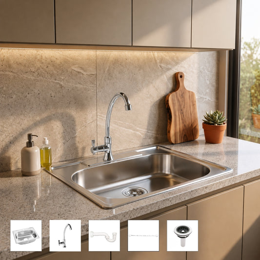 Combo Lavaplatos Acero 62 x 48 de Empotrar un Hueco