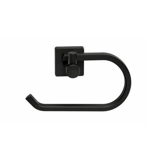 Vista frontal portarrollo génesis, acabado negro mate con logo GRICOL