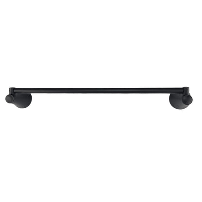 Toallero de barra Contempra para baño, vista frontal con acabado negro mate.