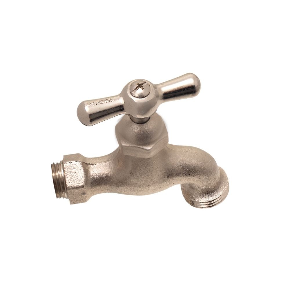 Llave Manguera Pesada Metálica Satinada Bajo Consumo