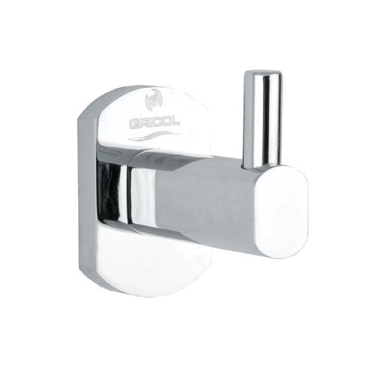 Gancho perchero metálico Portobello para baño en acabado cromado ref. 01-2502-07 de vista isométrica