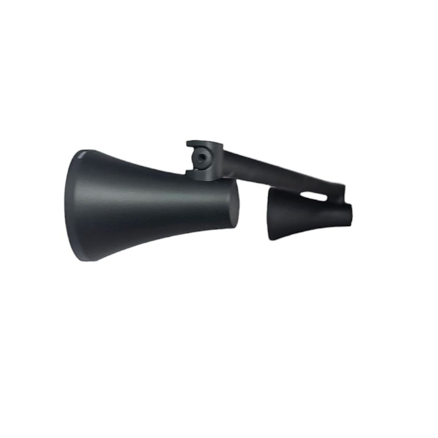 Toallero de barra Contempra para baño, vista lateral con acabado negro mate.
