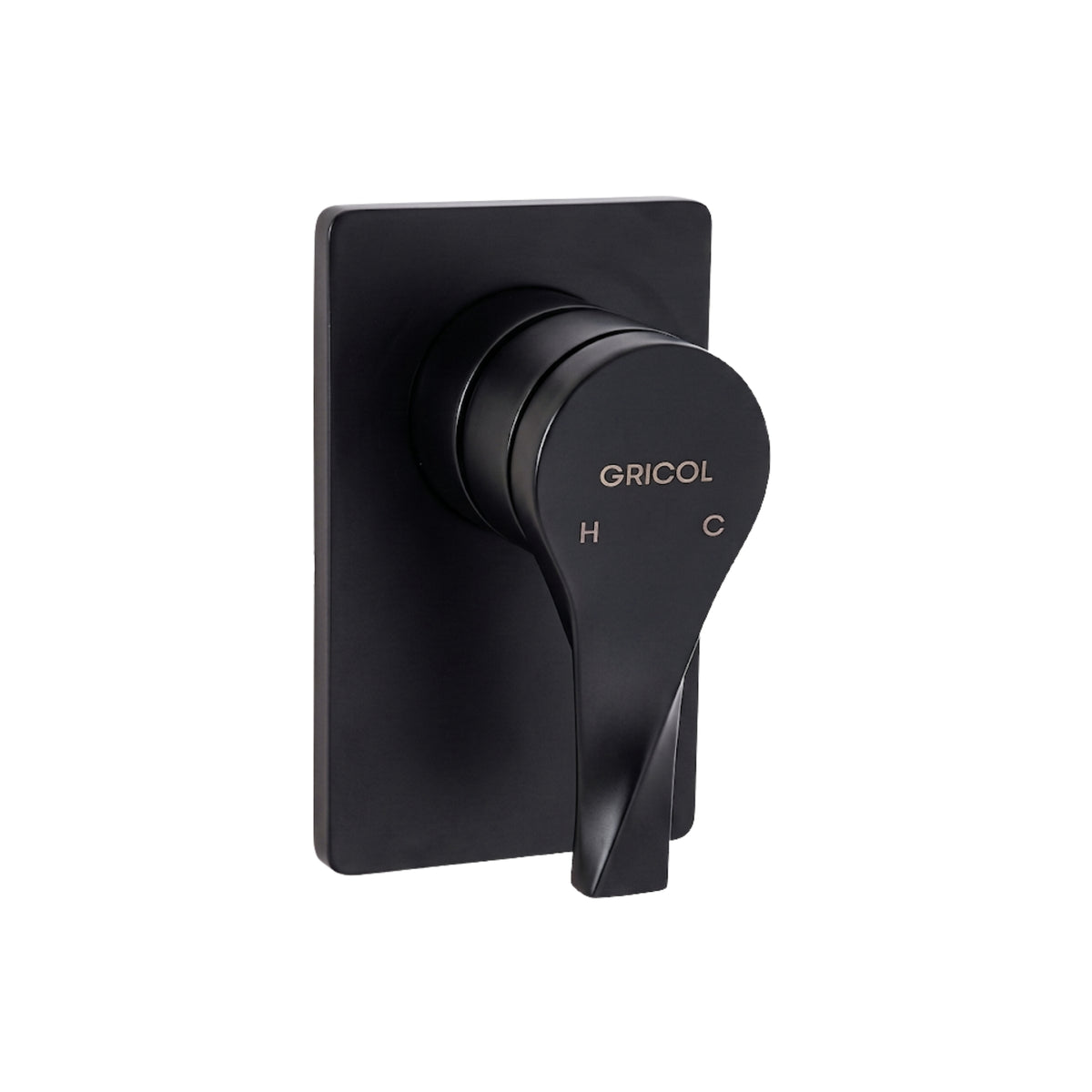 Ducha Monomando Sion con escudo cuadrado negro mate ref. 01-2605-07SR  y manija con diseño