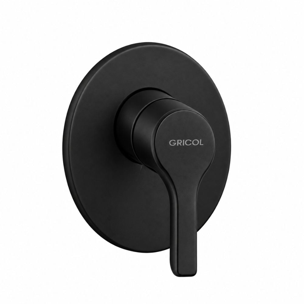 Monomando de ducha Dante con escudo ovalado en acabado negro mate ref. 01-4301-07SR