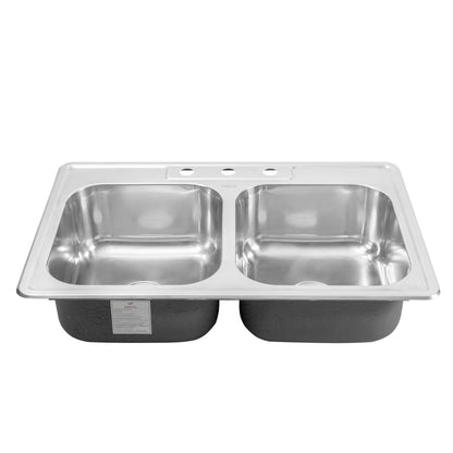 Lavaplatos Acero 84 x 56  de empotrar Doble Poceta Tres Huecos