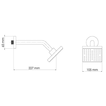 Regadera Vico ⧄ 10,5 cm Negra Bajo Consumo