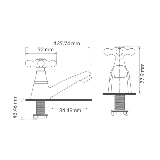 Llave Para Lavamanos Metálica Calima