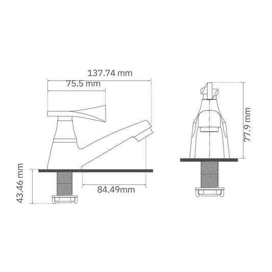 Llave Para Lavamanos Metálica Pristina
