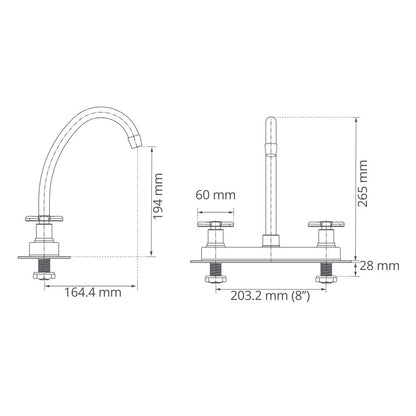 Mezclador Lavaplatos 8" Atlántico