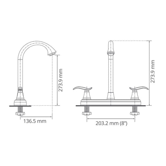 Mezclador Lavaplatos 8" Tedesca