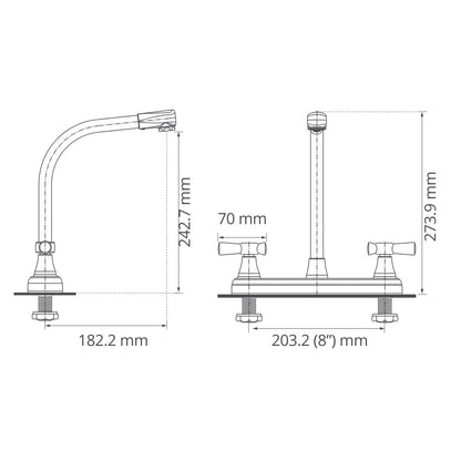 Mezclador Lavaplatos 8" Toscana
