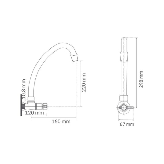 Llave Móvil Pared C Helix Pala