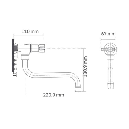 Llave Móvil Pared S Helix Pala
