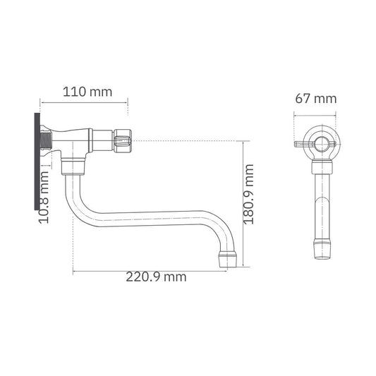 Llave Móvil Pared S Helix Pala