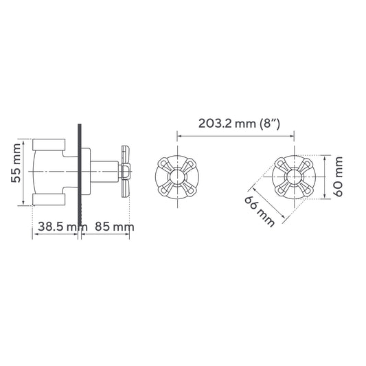 Mezclador Ducha 8" Atlántico