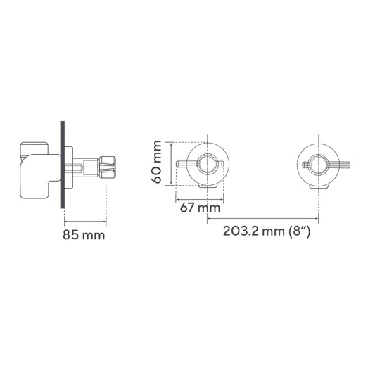 Mezclador Ducha 8" Helix Pala