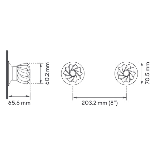 Mezclador Ducha 8" Kristhal