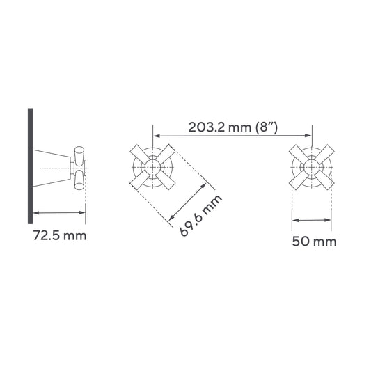 Mezclador Ducha 8" Portobello