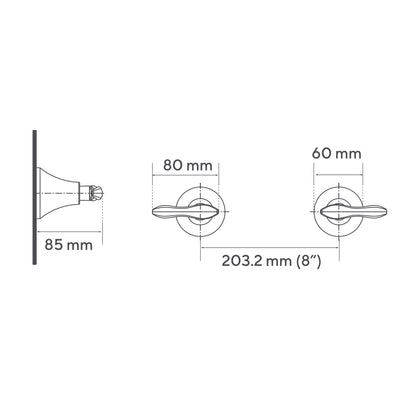 Mezclador Ducha 8" Tedesca