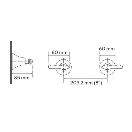 Mezclador Ducha 8" Tedesca