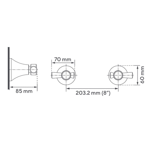 Mezclador Ducha 8" Toscana