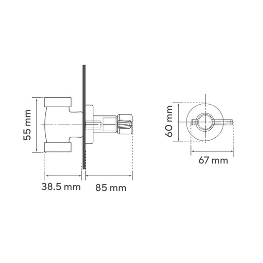 Registro Ducha Paso Total Helix Pala