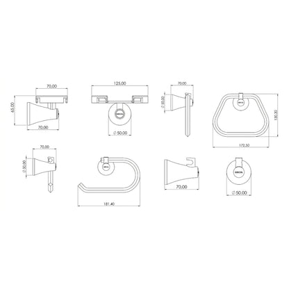 Kit Accesorios 4 Piezas Contempra (Toallero Aro)