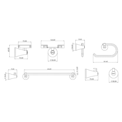 Kit Accesorios 4 Piezas Contempra (Toallero Barra)